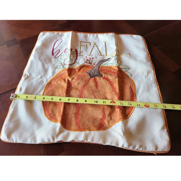 Pumpkin Pillow Cover Fall Decor Thanksgiving Cottage Farmhouse Throw Case Accent - Picture 6 of 11